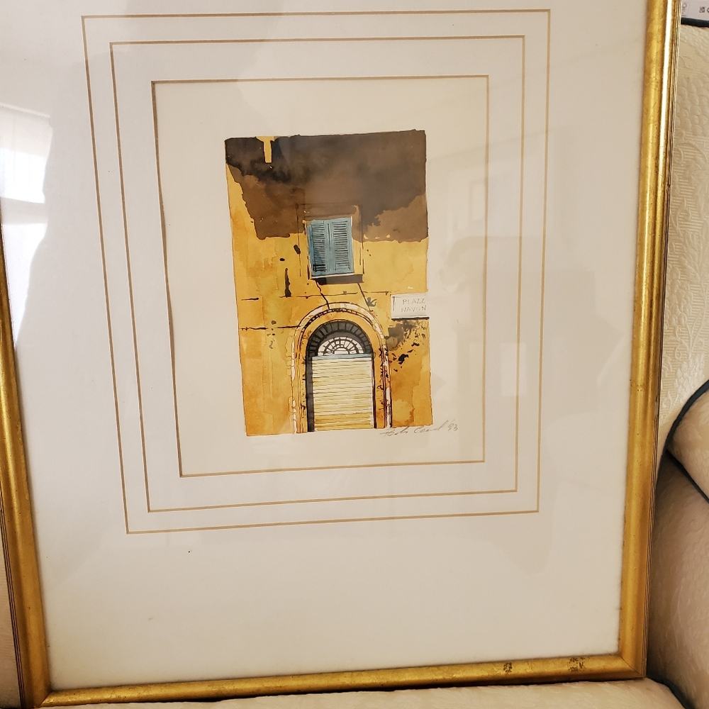 If you love Italy...  Charming etching with the look of watercolor and ink